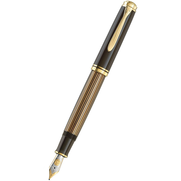 Pelikan Souveran Fountain Pen - M800 Warm Brown & Black Stripe (Special Edition)-Pen Boutique Ltd