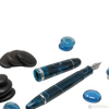 Penlux Masterpiece Grande Fountain Pen - Blue Swirl-Pen Boutique Ltd