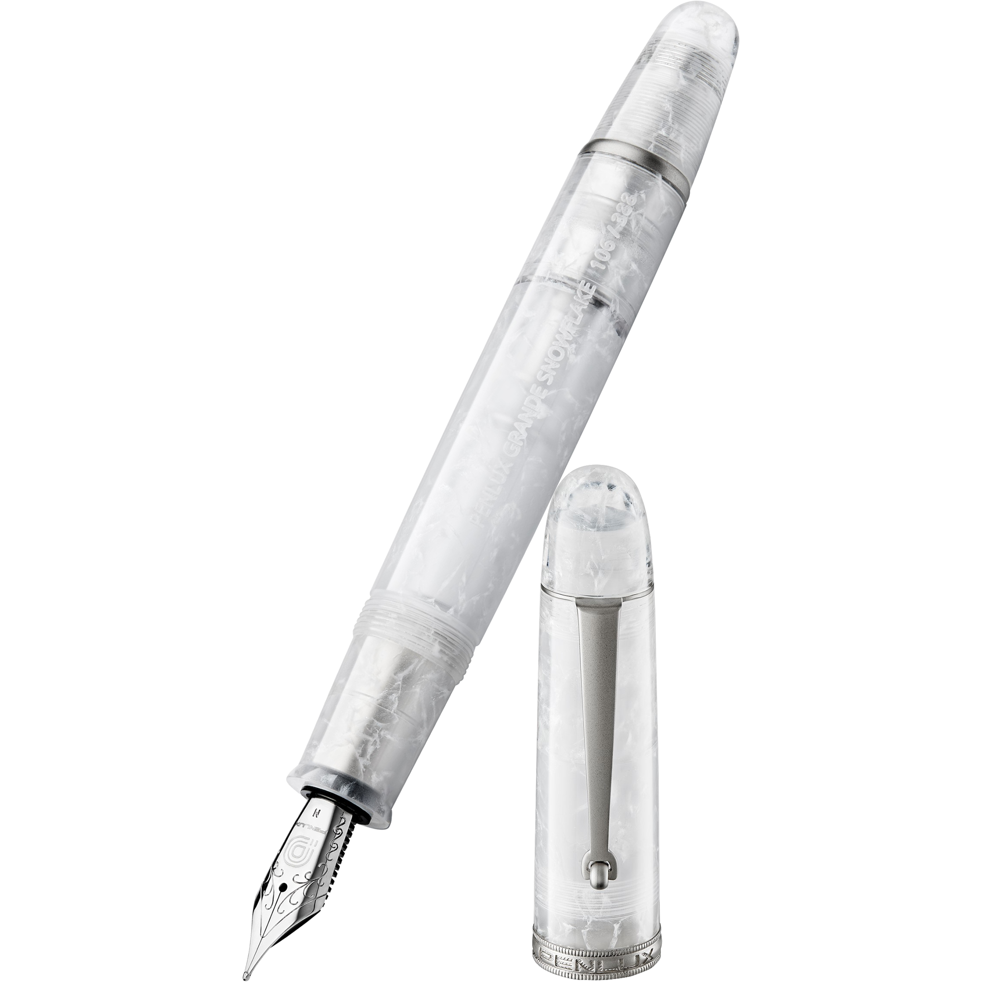 Penlux Masterpiece Grande Fountain Pen - Snowflake-Pen Boutique Ltd