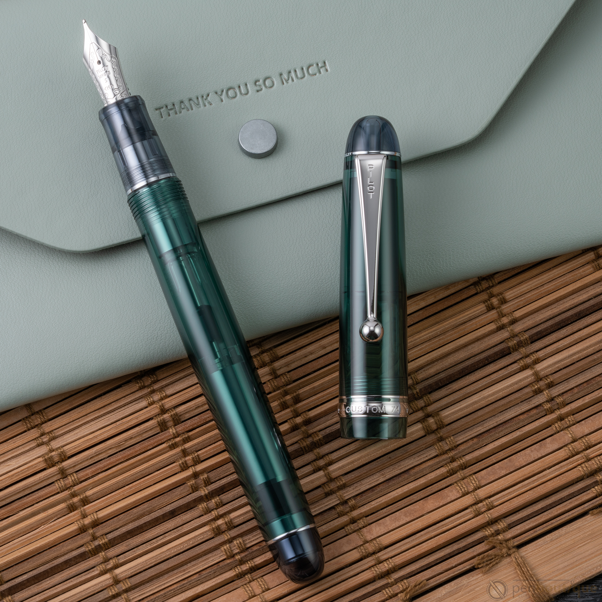 Pilot Custom 74 Fountain Pen - Forest Green-Pen Boutique Ltd