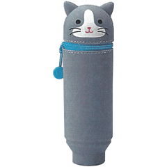 Punilabo Silicone Stand Up Pen Cases - Gray Cat-Pen Boutique Ltd