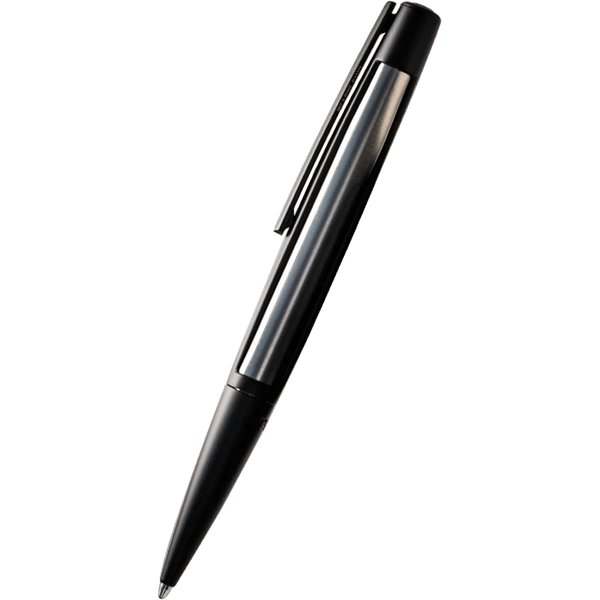 S T Dupont Defi Ballpoint Pen - Matte Black - Steel Trim-Pen Boutique Ltd