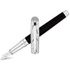 S T Dupont Fire Lines Fountain Pen - Palladium - Black-Pen Boutique Ltd