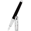 S T Dupont Fire Lines Fountain Pen - Palladium - Black-Pen Boutique Ltd