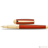 S T Dupont Liberte Fountain Pen - Firehead Guilloche - Amber-Pen Boutique Ltd