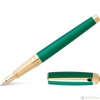 S T Dupont Liberte Fountain Pen - Firehead Guilloche - Emerald-Pen Boutique Ltd