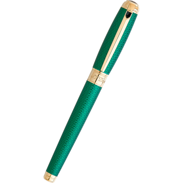 S T Dupont Liberte Rollerball Pen - Firehead Guilloche - Emerald-Pen Boutique Ltd