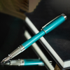 S T Dupont Line D Fountain Pen - Diamond Guilloche - Aquamarine - Large-Pen Boutique Ltd