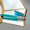 S T Dupont Line D Fountain Pen - Diamond Guilloche - Aquamarine - Large-Pen Boutique Ltd