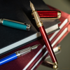 S T Dupont Line D Fountain Pen - Diamond Guilloche - Ruby - Large-Pen Boutique Ltd