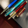 S T Dupont Line D Fountain Pen - Diamond Guilloche - Ruby - Large-Pen Boutique Ltd