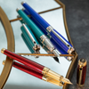 S T Dupont Line D Fountain Pen - Diamond Guilloche - Ruby - Large-Pen Boutique Ltd