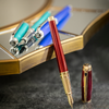 S T Dupont Line D Fountain Pen - Diamond Guilloche - Ruby - Large-Pen Boutique Ltd