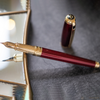 S T Dupont Line D Fountain Pen - Diamond Guilloche - Ruby - Large-Pen Boutique Ltd