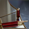 S T Dupont Line D Fountain Pen - Diamond Guilloche - Ruby - Large-Pen Boutique Ltd