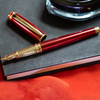 S T Dupont Line D Fountain Pen - Diamond Guilloche - Ruby - Large-Pen Boutique Ltd