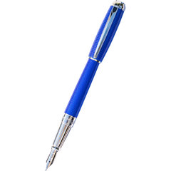 S T Dupont Line D Fountain Pen - Diamond Guilloche - Sapphire - Large-Pen Boutique Ltd