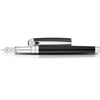 S T Dupont Line D Fountain Pen - Palladium - Black - Medium-Pen Boutique Ltd