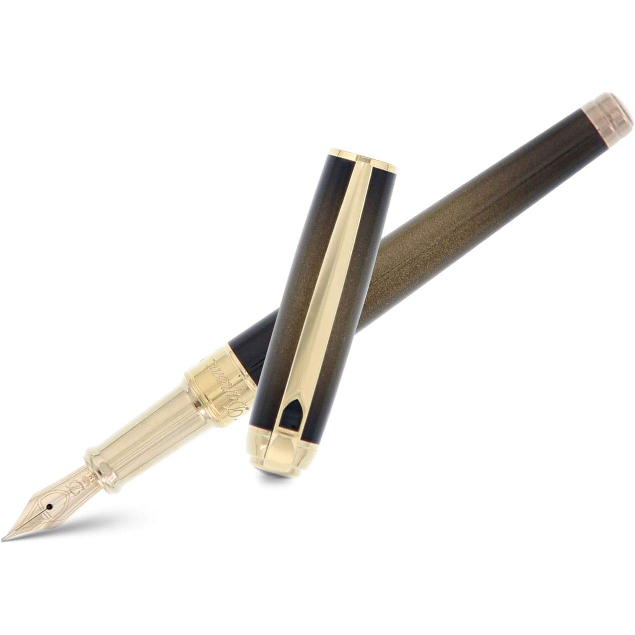 S T Dupont Line D Fountain Pen - Sunburst Bronze-Pen Boutique Ltd