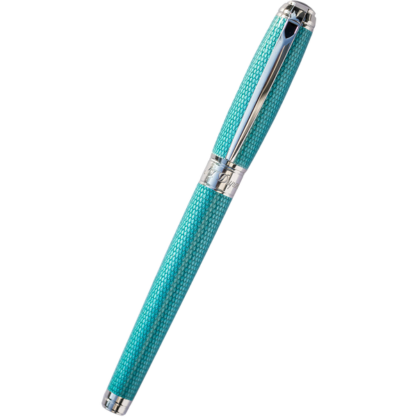 S T Dupont Line D Rollerball Pen - Diamond Guilloche - Aquamarine - Large-Pen Boutique Ltd