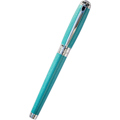 S T Dupont Line D Rollerball Pen - Diamond Guilloche - Aquamarine - Large-Pen Boutique Ltd