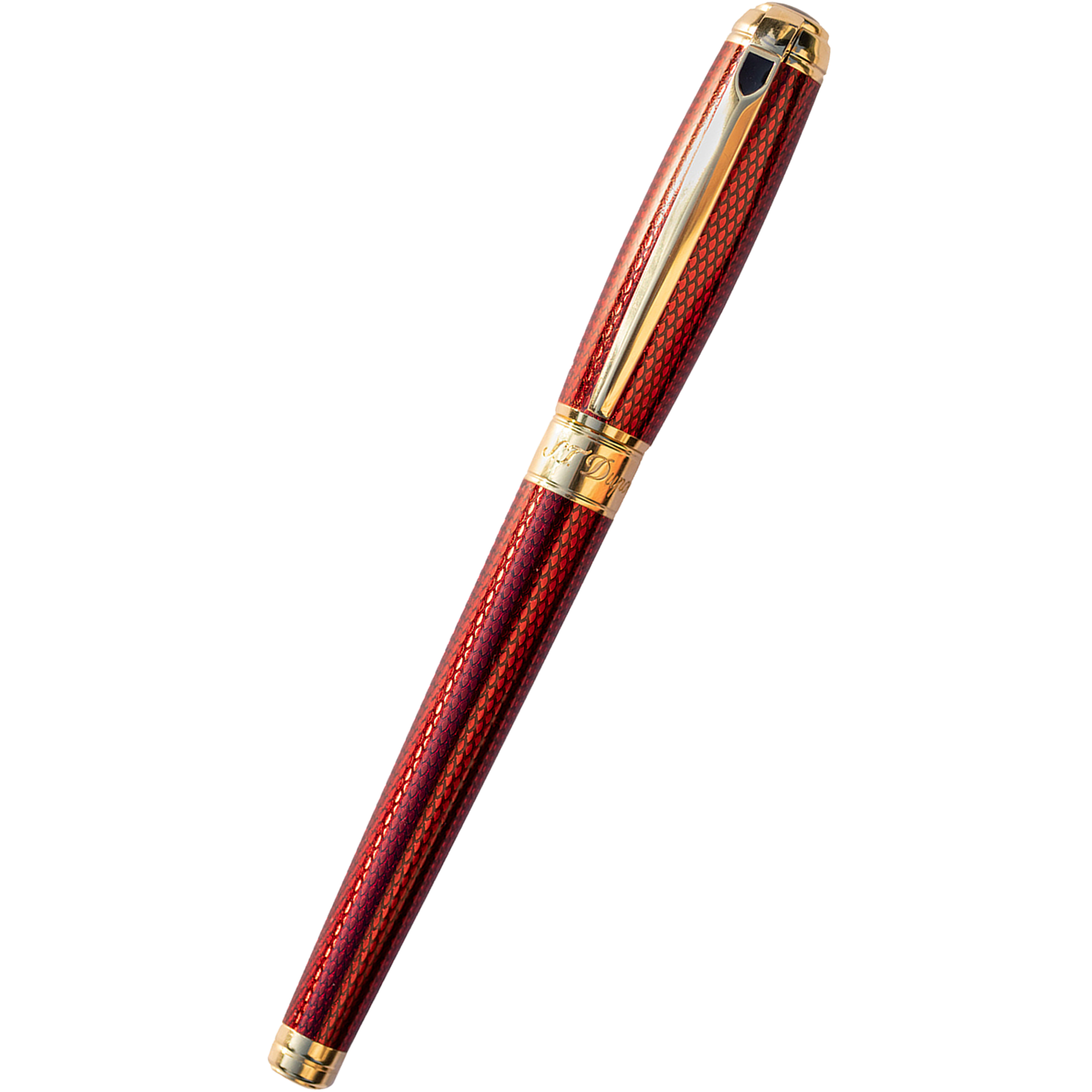 S T Dupont Line D Rollerball Pen - Diamond Guilloche - Ruby - Large-Pen Boutique Ltd