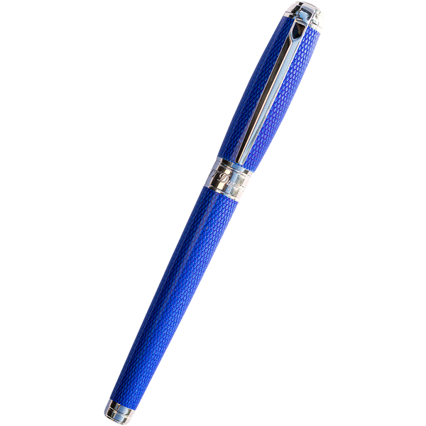 S T Dupont Line D Rollerball Pen - Diamond Guilloche - Sapphire - Large-Pen Boutique Ltd