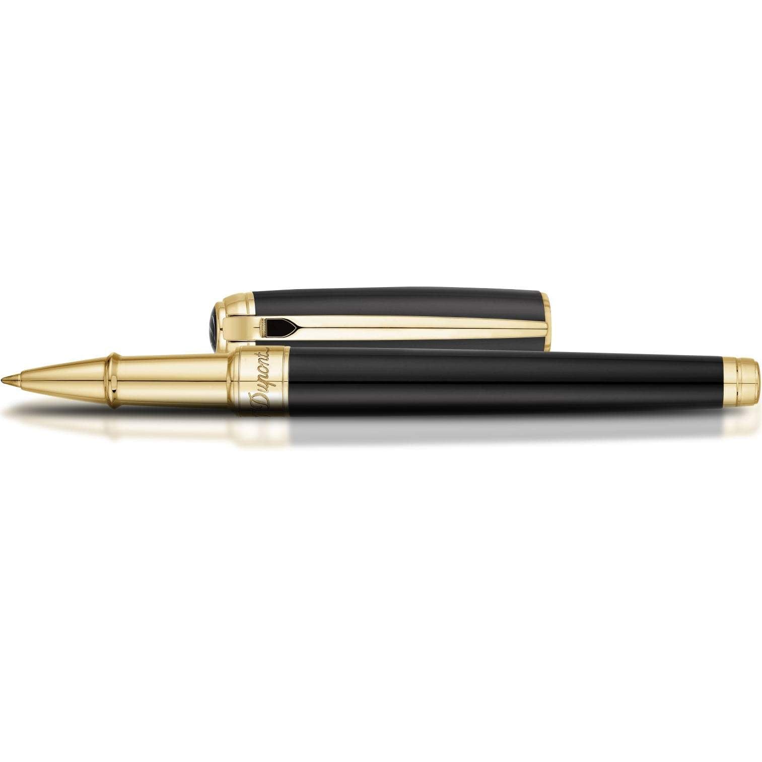 S T Dupont Line D Rollerball Pen - Gold - Black-Pen Boutique Ltd