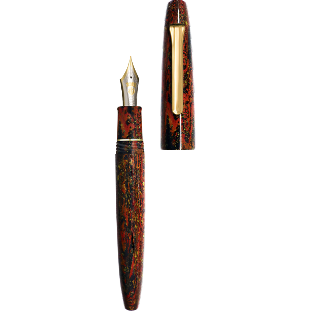 Sailor Fountain Pen - Naginata Togi - Red Flame - Gold Trim - Bespoke Dealer Exclusive-Pen Boutique Ltd