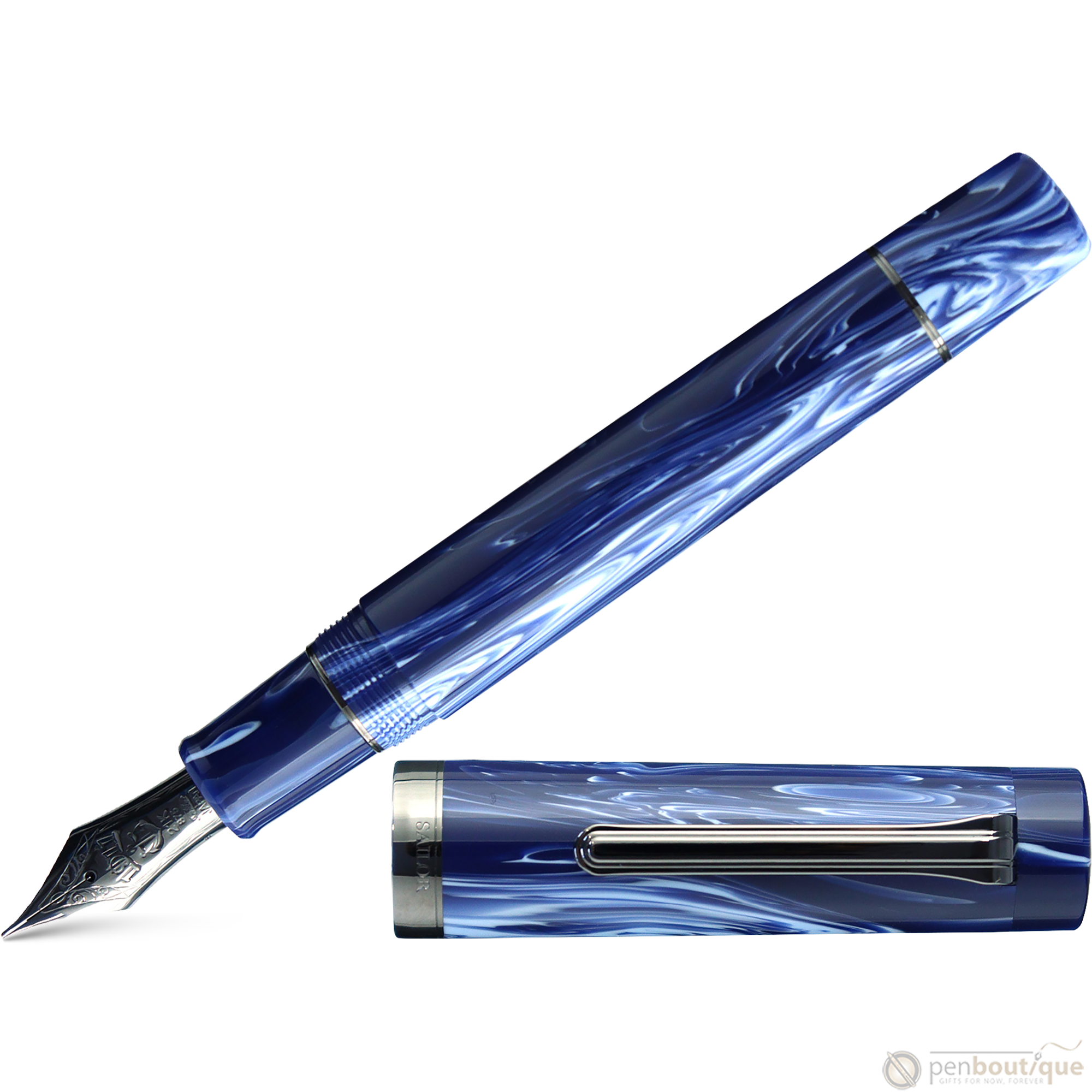 Sailor Luminous Shadow Fountain Pen - Limited Edition - Storm Blue (Bespoke Dealer Exclusive)-Pen Boutique Ltd