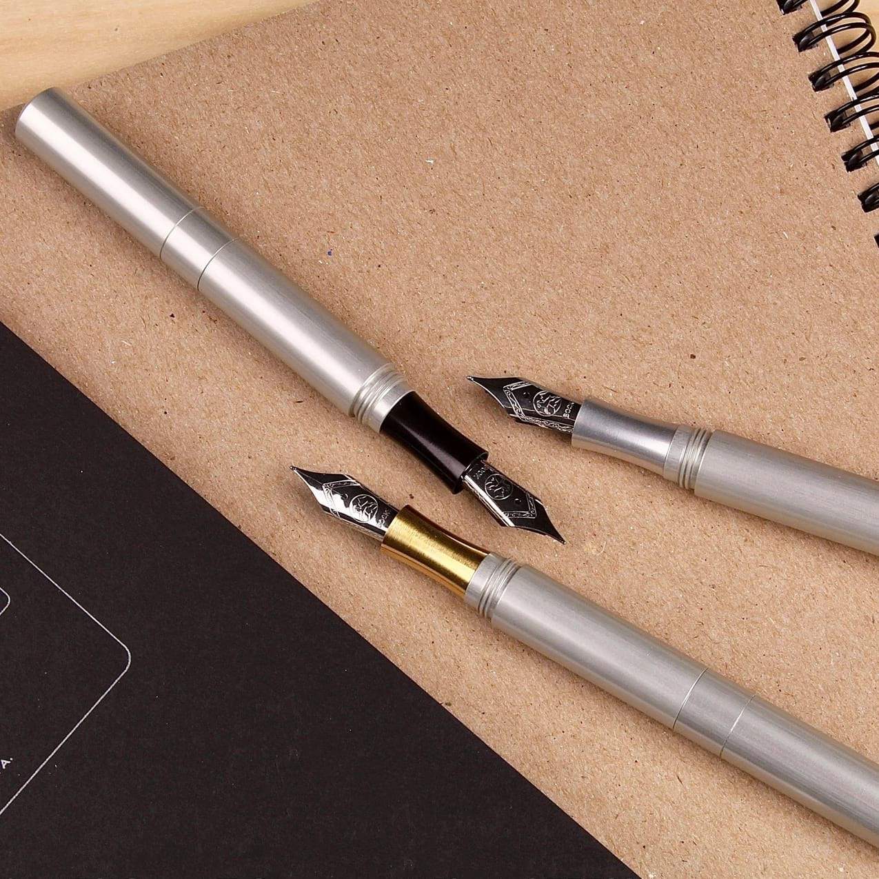Schon DSGN The Pocket Six Fountain Pen - Silver Anodized Aluminium-Pen Boutique Ltd