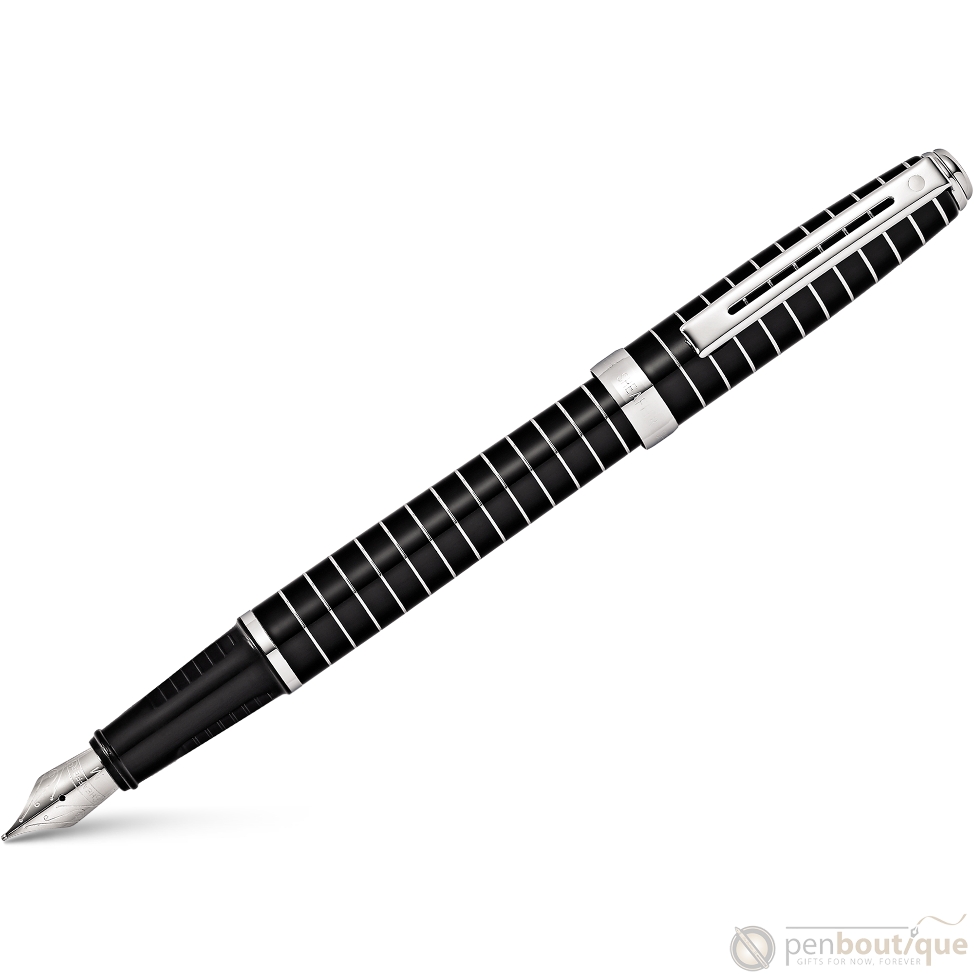 Sheaffer Prelude Fountain Pen - Black - Chrome Trim-Pen Boutique Ltd