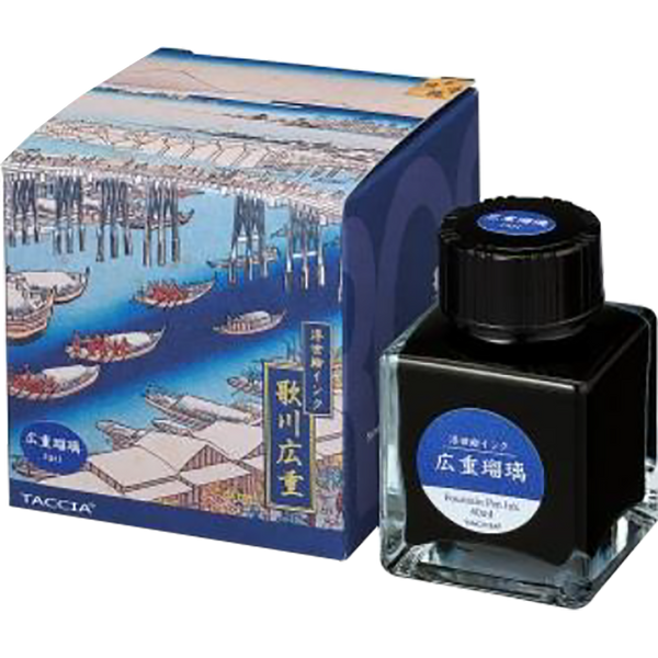 Taccia Ukiyo-e Ink Bottle - Hiroshige-Ruri - 40 ml (Ver. 2)-Pen Boutique Ltd