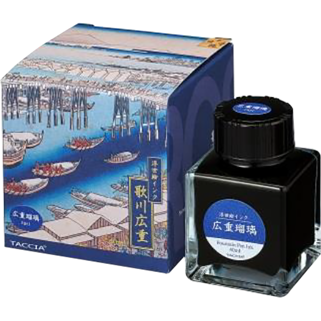 Taccia Ukiyo-e Ink Bottle - Hiroshige-Ruri - 40 ml (Ver. 2)-Pen Boutique Ltd