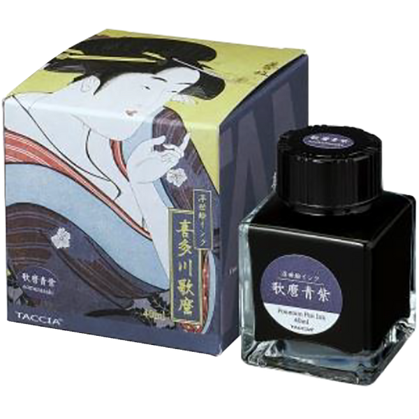 Taccia Ukiyo-e Ink Bottle - Utamaro-Aomurasaki - 40 ml (Ver. 2)-Pen Boutique Ltd