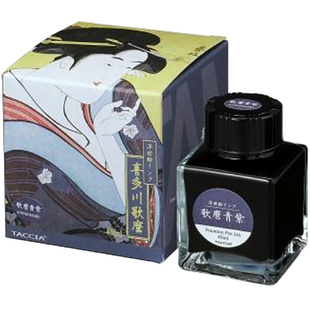 Taccia Ukiyo-e Ink Bottle - Utamaro-Aomurasaki - 40 ml (Ver. 2)-Pen Boutique Ltd