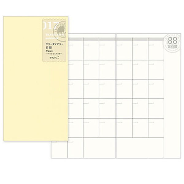 Traveler's Notebook 017 Refill - Regular Size - Free Diary Monthly-Pen Boutique Ltd