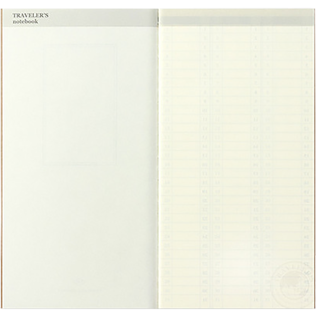 Traveler's Notebook 018 Refill - Regular Size - Free Dairy weekly Vertical-Pen Boutique Ltd