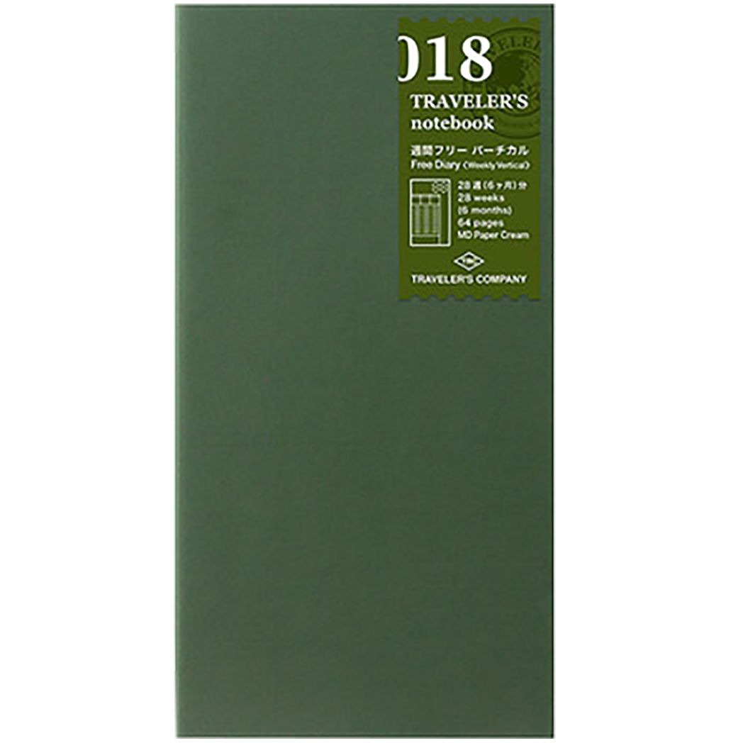 Traveler's Notebook 018 Refill - Regular Size - Free Dairy weekly Vertical-Pen Boutique Ltd