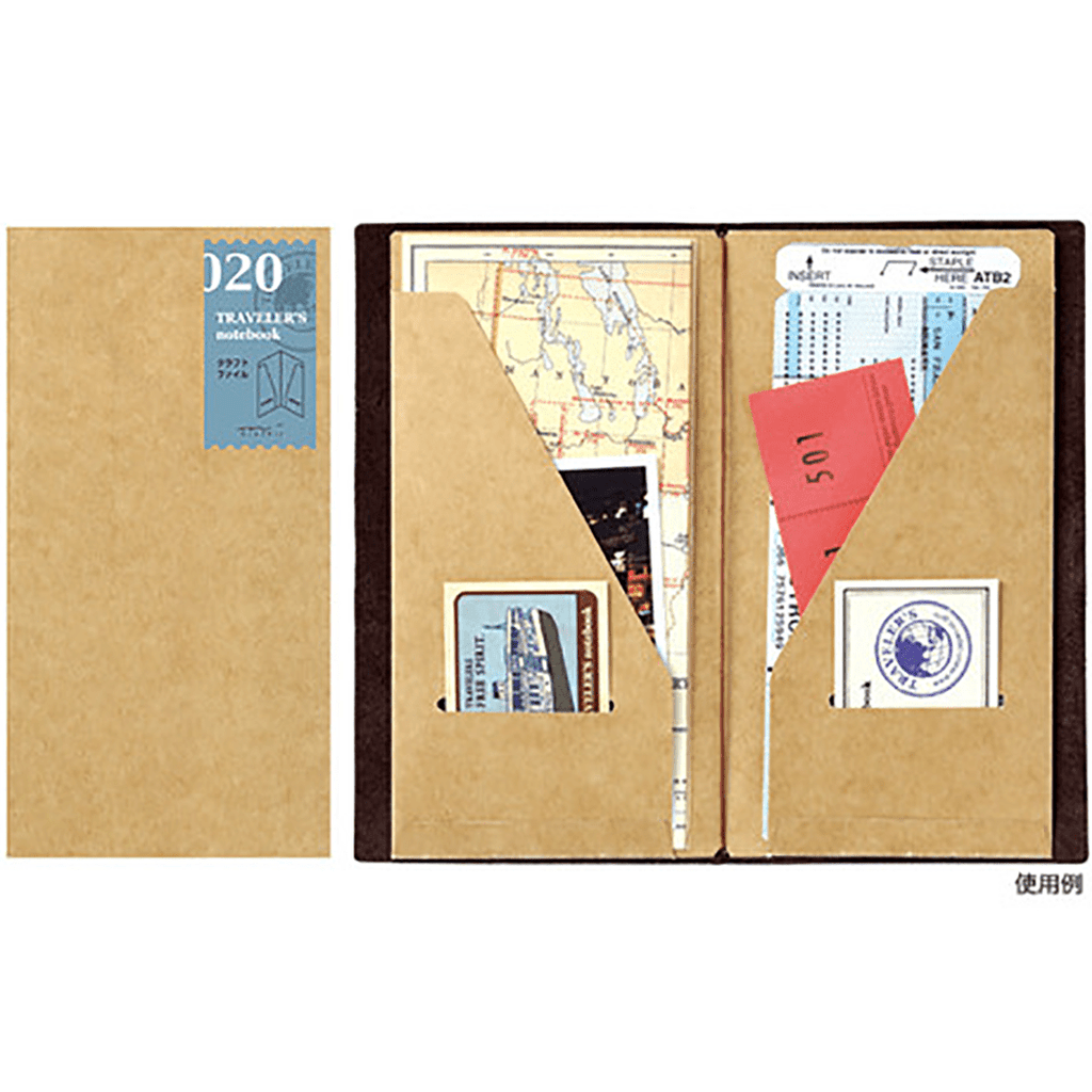 Traveler's Notebook 020 Refill - Regular Size - Kraft File - Pen Boutique Ltd