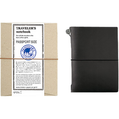 Traveler's Notebook - Black - Passport Size-Pen Boutique Ltd