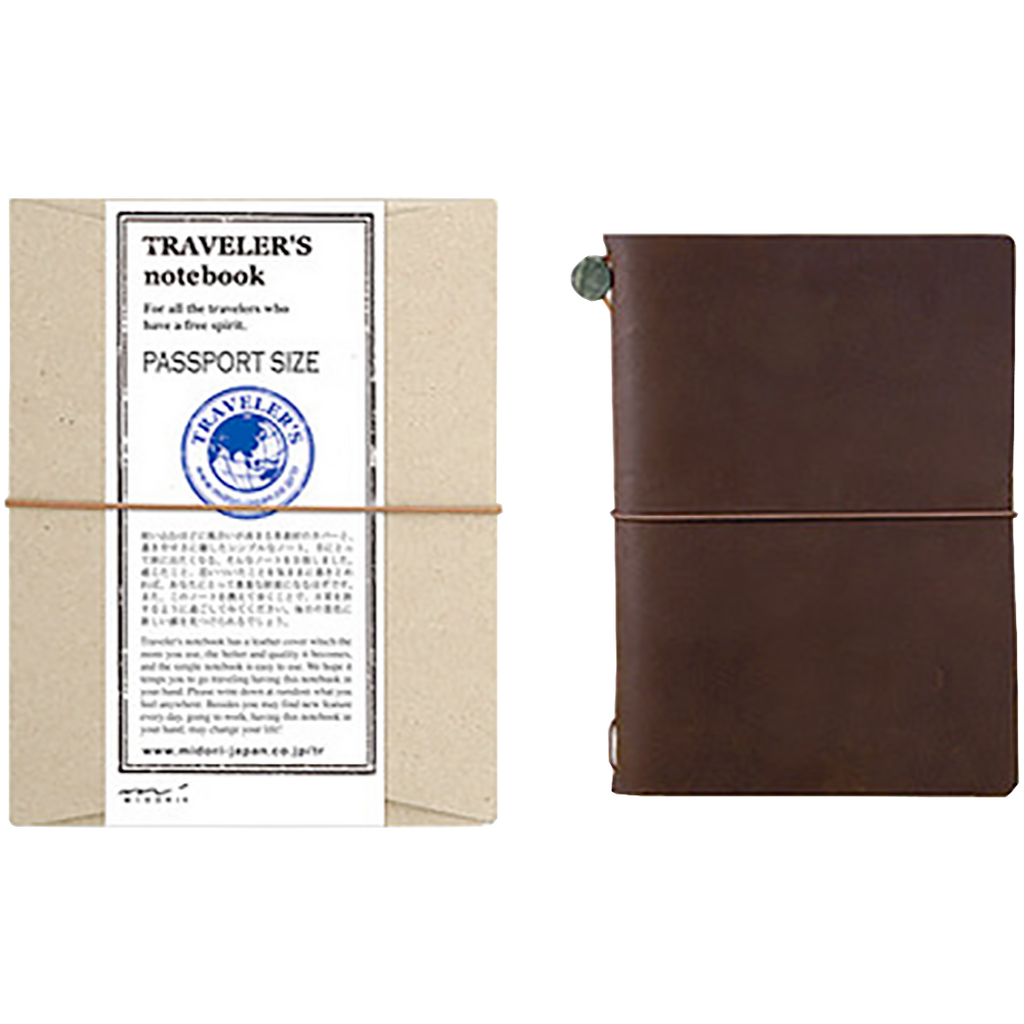 Traveler's Notebook - Brown - Passport Size-Pen Boutique Ltd