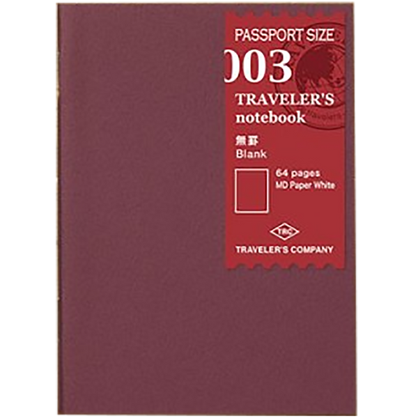 Traveler's Notebook P03 Refill - Passport Size - MD Paper Blank-Pen Boutique Ltd