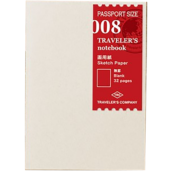 Traveler's Notebook P08 Refill - Passport Size - Drawing Paper-Pen Boutique Ltd