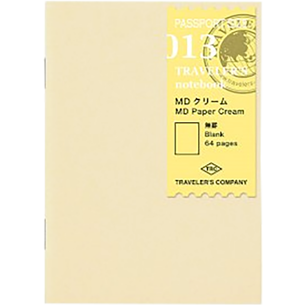 Traveler's Notebook P13 Refill - Passport Size - MD Paper Cream Blank-Pen Boutique Ltd