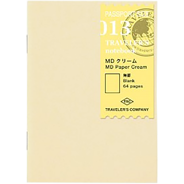 Traveler's Notebook P13 Refill - Passport Size - MD Paper Cream Blank-Pen Boutique Ltd