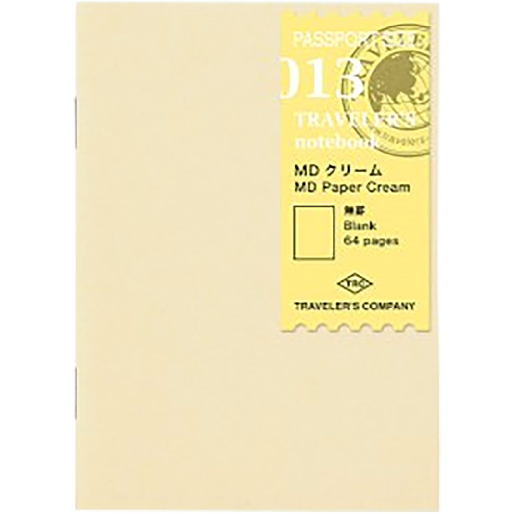 Traveler's Notebook P13 Refill - Passport Size - MD Paper Cream Blank-Pen Boutique Ltd