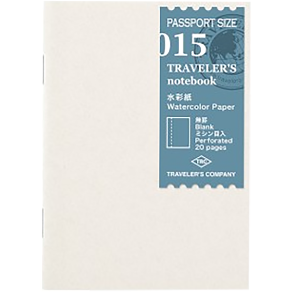 Traveler's Notebook P15 Refill - Passport Size -Water Color Paper-Pen Boutique Ltd
