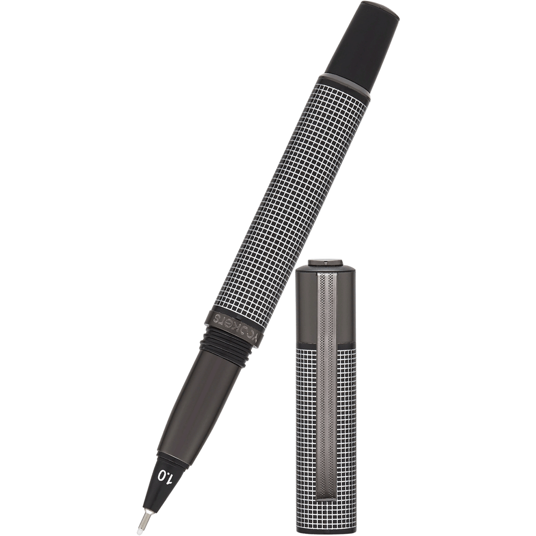 Yookers Metis Fiber Pen - Black Grid - Gunmetal-Pen Boutique Ltd