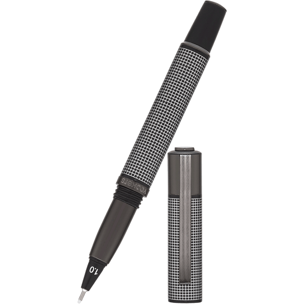Yookers Metis Fiber Pen - Black Grid - Gunmetal-Pen Boutique Ltd